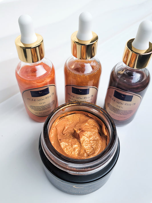 Sparkle, Shimmer, and Glow: The Best Ways to Use Luneria's Cosmic Glow Body Oils & Sunkissed Body Butter - Luneria Beauty Botanica
