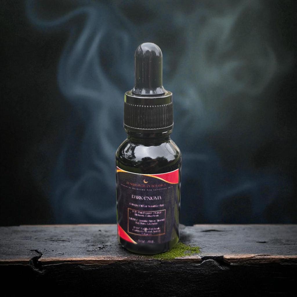 Bottle with dropper on a dark background