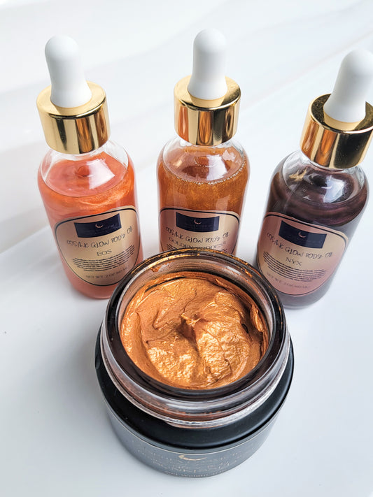 Sparkle, Shimmer, and Glow: The Best Ways to Use Luneria's Cosmic Glow Body Oils & Sunkissed Body Butter