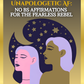 Affirmation card cover with two illustrated women, stars, and a moon on a gold and black background.