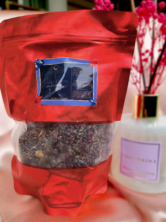 Iris Passion Bath Tea: Luxurious Soak with Mediterranean Sea Salt & Rose Petals